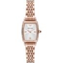 Emporio Armani Gianni T Bar Quartz Crystals White Dial Rose Gold Steel Strap Watch For Women - AR11406
